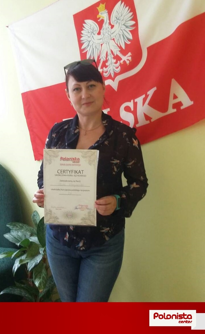Polonista center вітає ученицю з отриманням сертифікату на рівень В1!